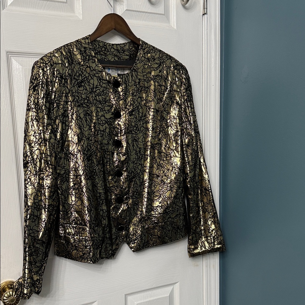 Elegant Gold and Black Women's Jacket